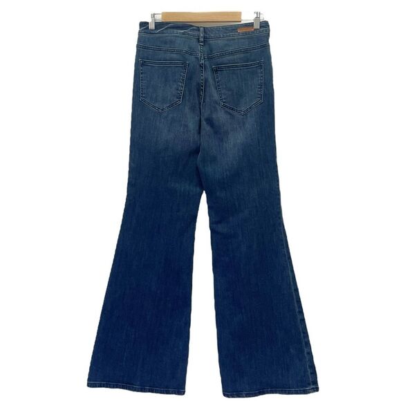 Anthropologie Pilcro Stet High Rise Flare Boho Leather Braid Trim Size 28 | 6 - Picture 3 of 13
